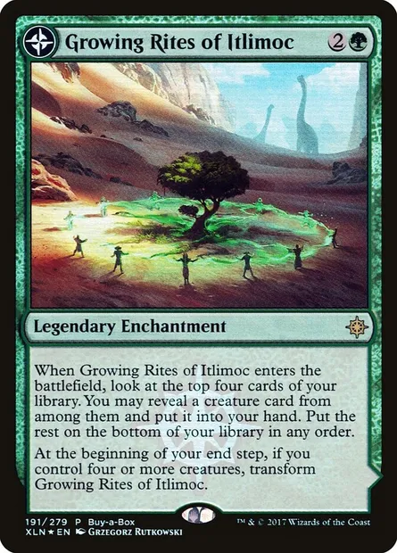 Growing Rites of Itlimoc // Itlimoc, Cradle of the Sun, Magic card PXTC 191 — XLN Treasure Chest set