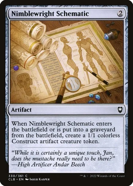 Nimblewright Schematic, Magic card CLB 330 — Commander Legends: Battle for Baldur's Gate set