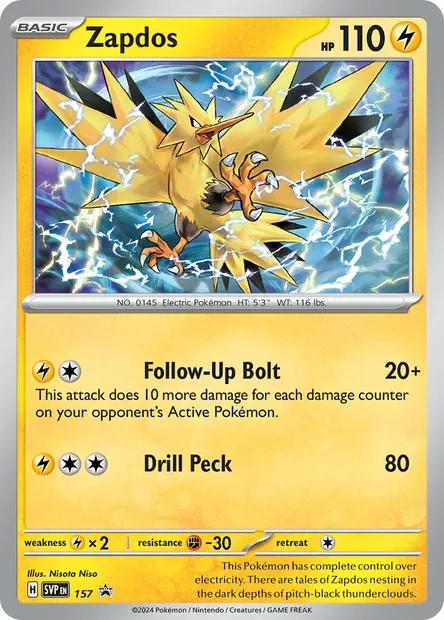 Zapdos, Pokémon card PR-SV 157 — SVP Black Star Promos set