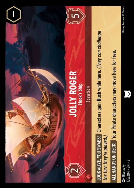 Jolly Roger - Hook's Ship, Disney Lorcana card CH3-135 — Into the Inklands set