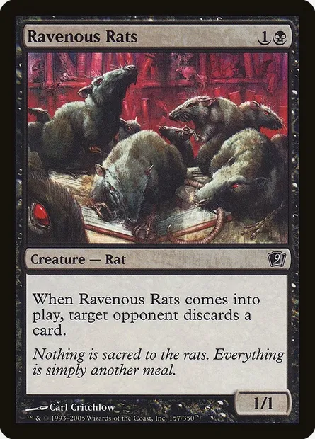 Ravenous Rats, Magic card 9ED 157★ — Ninth Edition set