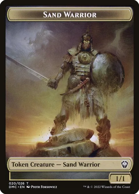 Sand Warrior, Magic card TDMU 20 — Dominaria United Tokens set
