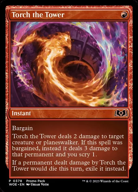 Torch the Tower, Magic card WOE 378 — Wilds of Eldraine set