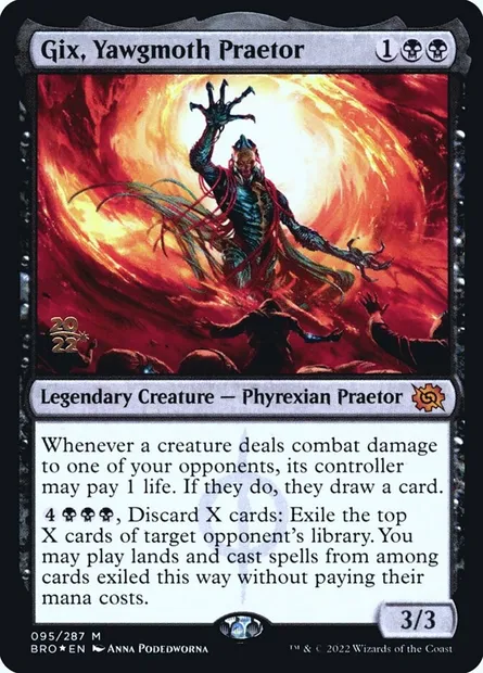 Gix, Yawgmoth Praetor, Magic card PBRO 95s — The Brothers' War Promos set
