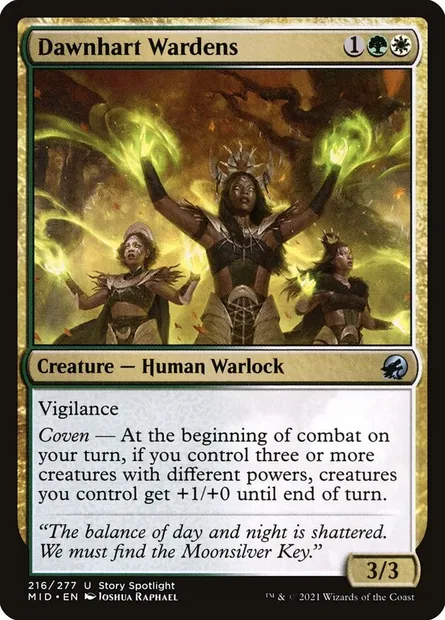 Dawnhart Wardens, Magic card MID 216 — Innistrad: Midnight Hunt set