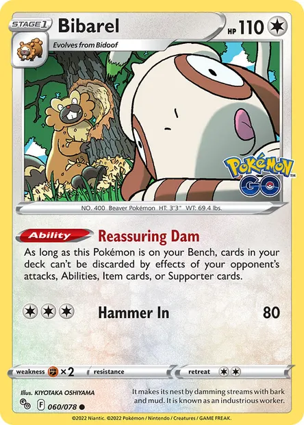 Bibarel, Pokémon card PGO 060 — Pokémon GO set