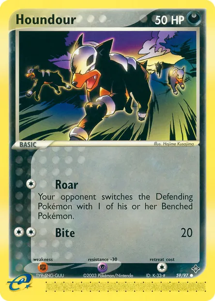 Houndour, Pokémon card DR 59 — Dragon set