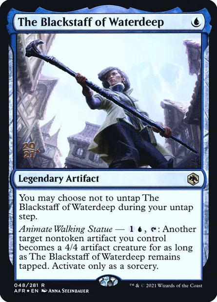 Le Bâton Noir d'Eauprofonde, carte Magic PAFR 48s — extension Adventures in the Forgotten Realms Promos