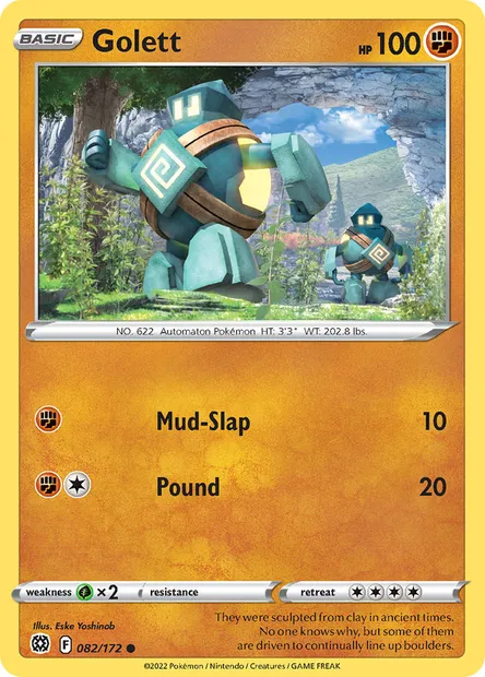 Golett, Pokémon card BRS 082 — Brilliant Stars set