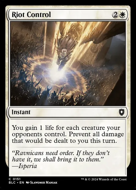 Riot Control, Magic card BLC 151 — Bloomburrow Commander set