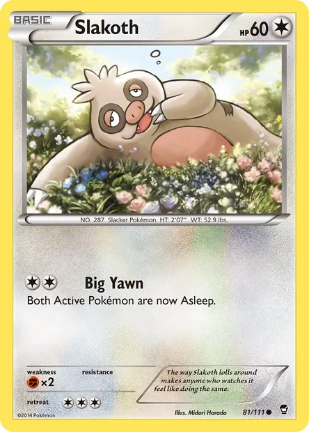 Slakoth, Pokémon card FFI 81 — Furious Fists set