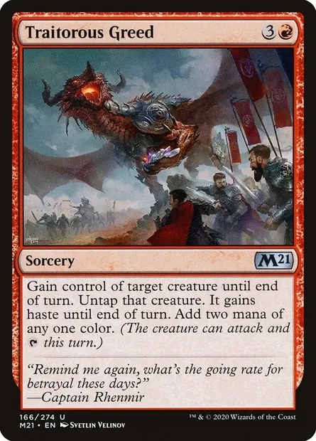 Traitorous Greed, Magic card M21 166 — Core Set 2021 set