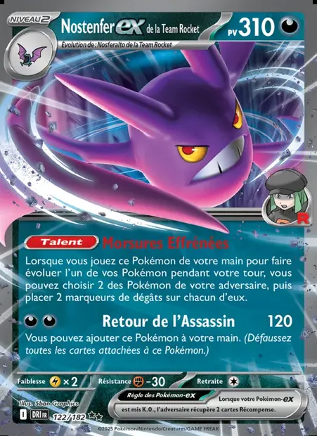Nostenfer-ex de la Team Rocket, carte Pokémon DRI 122 — extension Rivalités Destinées