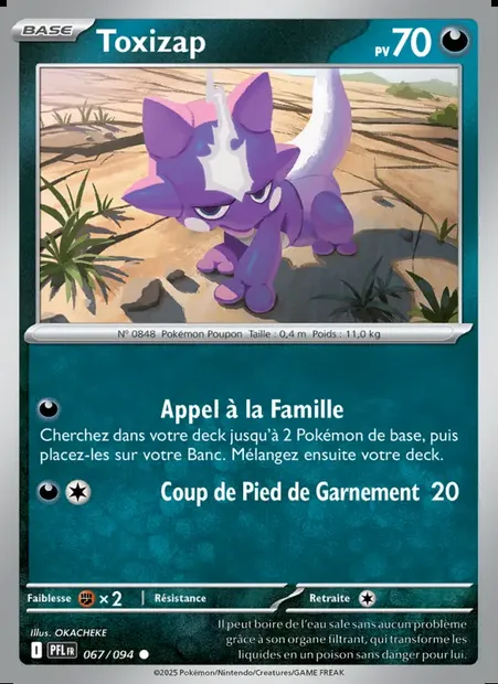 Toxizap, carte Pokémon PFL 067 — extension Flammes Fantasmagoriques
