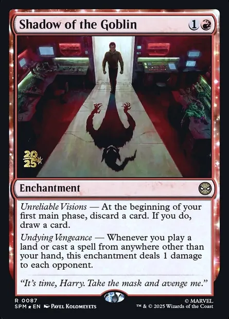 Shadow of the Goblin, Magic card PSPM 87s — Marvel's Spider-Man Promos set