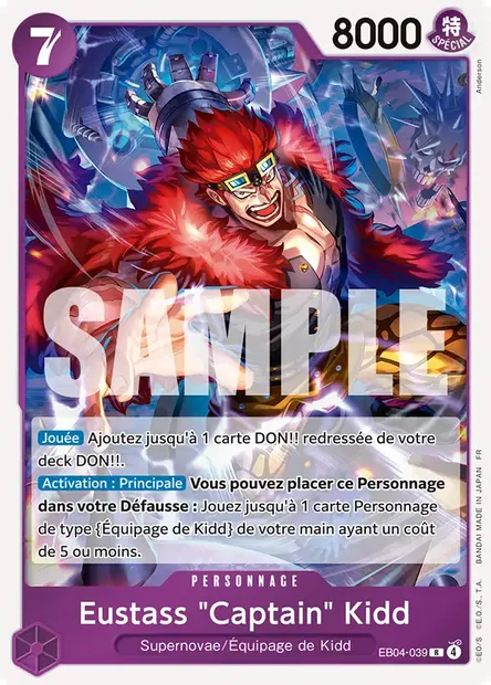 Eustass "Captain" Kidd, carte One Piece EB04-039 — extension EGGHEAD CRISIS