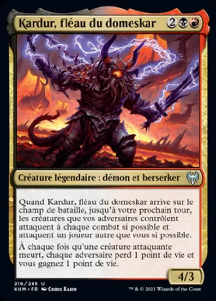 Kardur, fléau du domeskar, carte Magic KHM 216 — extension Kaldheim