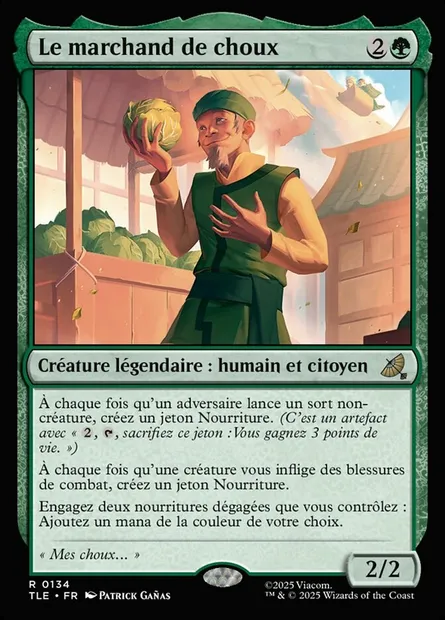 Le marchand de choux, carte Magic TLE 134 — extension Avatar: The Last Airbender Eternal