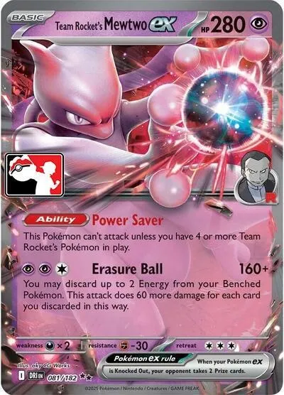 Team Rocket's Mewtwo ex, Pokémon card PPS 081-5 — Play! Pokémon Prize Pack Series set