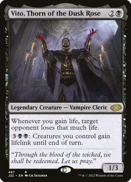 Vito, Thorn of the Dusk Rose, Magic card J22 487 — Jumpstart 2022 set