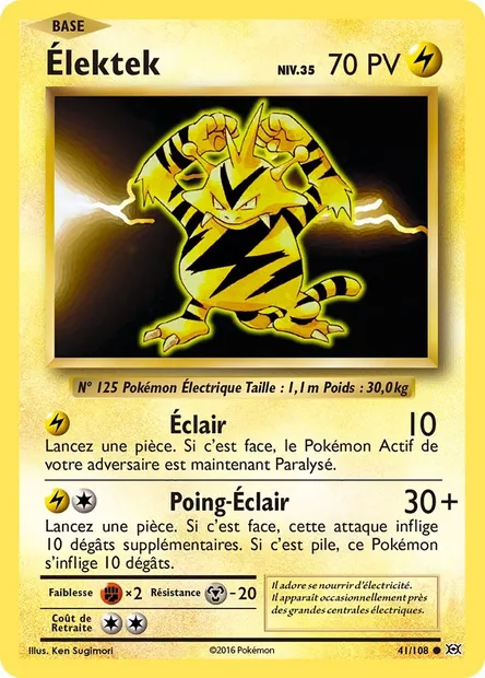 Élektek, carte Pokémon EVO 41 — extension Évolutions