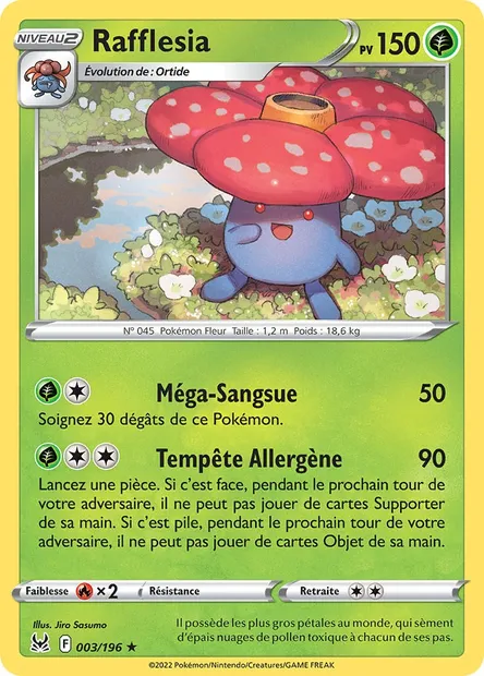 Rafflesia, carte Pokémon LOR 003 — extension Origine Perdue