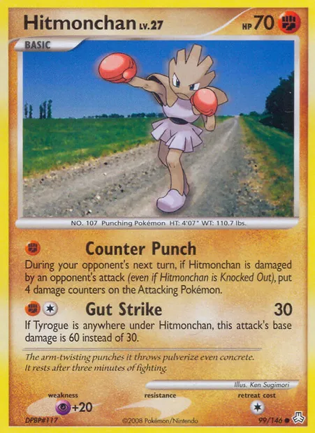 Hitmonchan, Pokémon card LA 99 — Legends Awakened set
