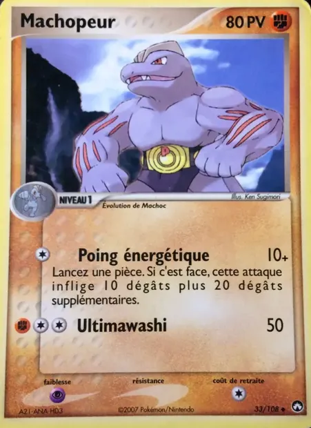 Machopeur, carte Pokémon PK 33 — extension EX Gardiens du Pouvoir