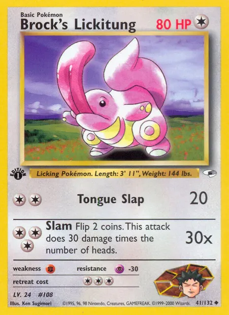 Brock's Lickitung, Pokémon card GH 41 — Gym Heroes set