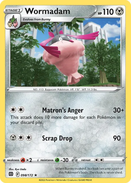 Wormadam, Pokémon card BRS 098 — Brilliant Stars set