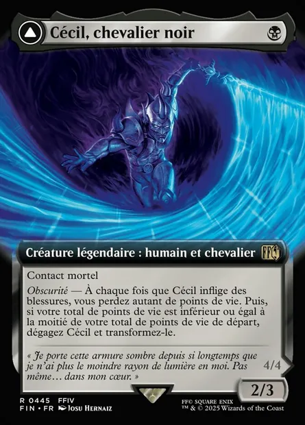 Cecil, Dark Knight // Cecil, Redeemed Paladin, carte Magic FIN 445 — extension Final Fantasy
