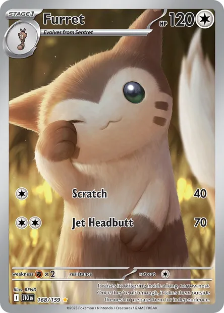 Furret, Pokémon card JTG 168 — Journey Together set