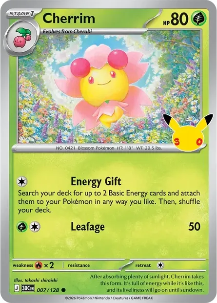 Cherrim, Pokémon card 30C 007 — 30th Celebration set
