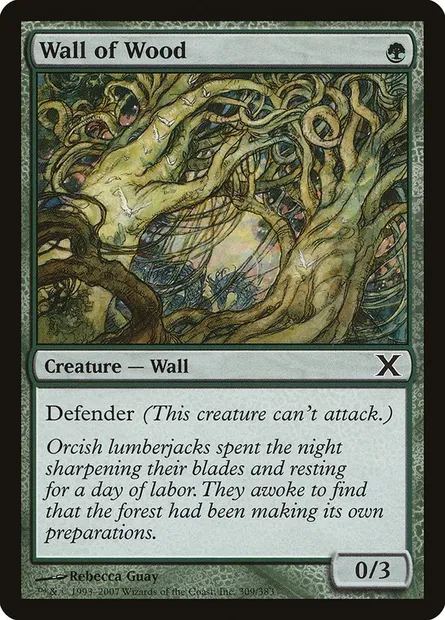 Wall of Wood, Magic card 10E 309 — Tenth Edition set