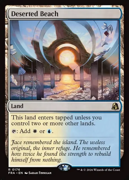 Plage désertée, carte Magic PFRA 176p — extension Reality Fracture Promos