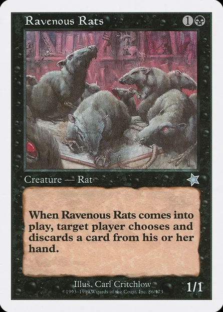 Ravenous Rats, Magic card S99 86 — Starter 1999 set
