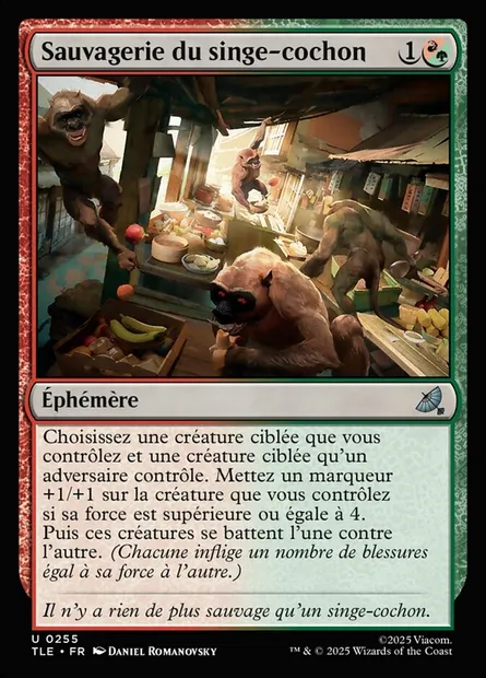 Sauvagerie du singe-cochon, carte Magic TLE 255 — extension Avatar: The Last Airbender Eternal