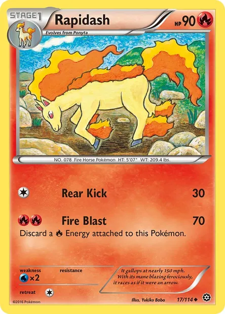 Rapidash, Pokémon card STS 17 — Steam Siege set