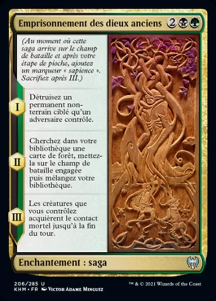 Emprisonnement des dieux anciens, carte Magic KHM 206 — extension Kaldheim