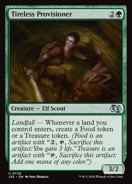 Tireless Provisioner, Magic card J25 728 — Foundations Jumpstart set