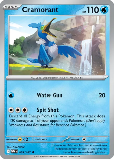 Cramorant, Pokémon card TWM 058 — Twilight Masquerade set