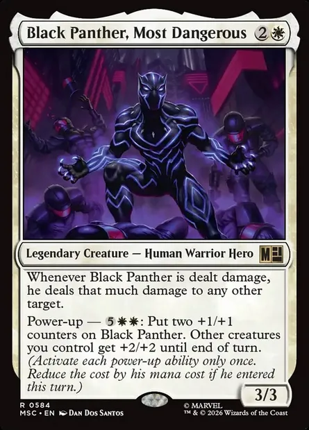 Black Panther, Most Dangerous, Magic card MSC 584 — Marvel Super Heroes Commander set