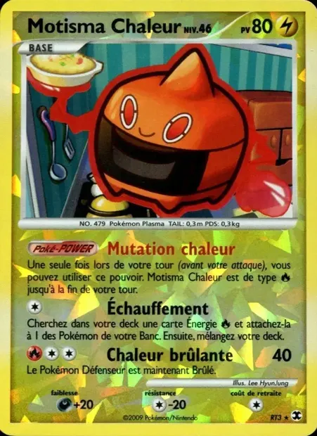 Motisma Chaleur Niv. 46, carte Pokémon RR RT3 — extension Rivaux Émergeants