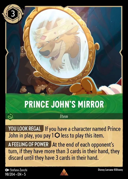 Prince John's Mirror, Disney Lorcana card CH5-098 — Shimmering Skies set