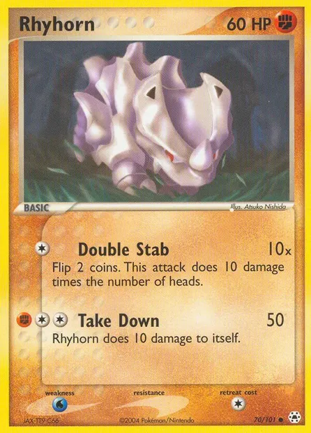 Rhyhorn, Pokémon card HL 70 — Hidden Legends set