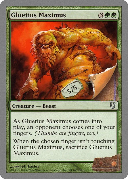 Gluetius Maximus, Magic card UNH 98 — Unhinged set