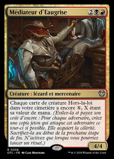Médiateur d'Eaugrise, carte Magic OTC 36 — extension Outlaws of Thunder Junction Commander