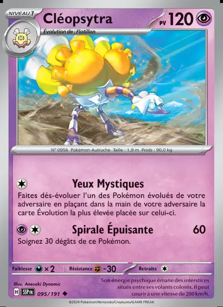 Cléopsytra, carte Pokémon SSP 095 — extension Étincelles Déferlantes