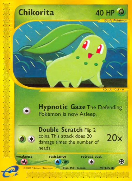 Chikorita, Pokémon card EX 99 — Expedition Base Set set