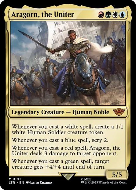 Aragorn, the Uniter, Magic card LTR 192 — The Lord of the Rings: Tales of Middle-earth set